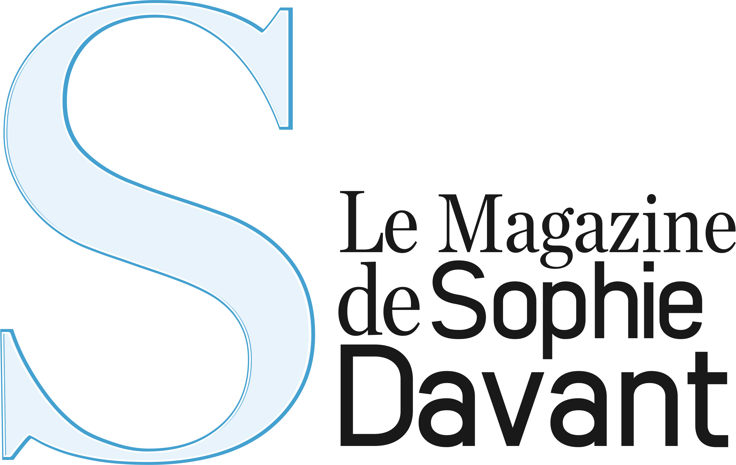 Logo bleu clair S, Le Magazine de Sophie Davant